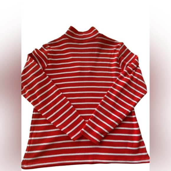LL Bean Women’s Red Striped Quarter Zip Cotton Pullover Sweater Large - Picture 9 of 9